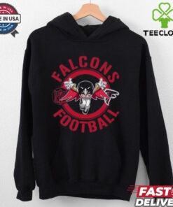 Falcons Football NFL Rush Zone Cartoon Character Shirt featuring a fun, animated design with the Falcons’ mascot and characters from the NFL Rush Zone, perfect for fans who love a playful and spirited take on their team pride.