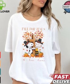 Fall For Jesus He Never Leaves Snoopy Character Halloween T Shirt