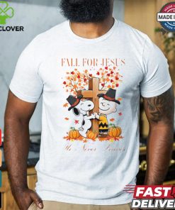 Fall For Jesus He Never Leaves Snoopy Character Halloween T Shirt