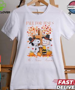 Fall For Jesus He Never Leaves Snoopy Character Halloween T Shirt