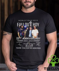 Fall Out Boy World Tour 2023 22Nd Anniversary 2001 Signature Band T Shirt 1 Fall Out Boy World Tour 2023 22Nd Anniversary 2001 Signature Band T Shirt