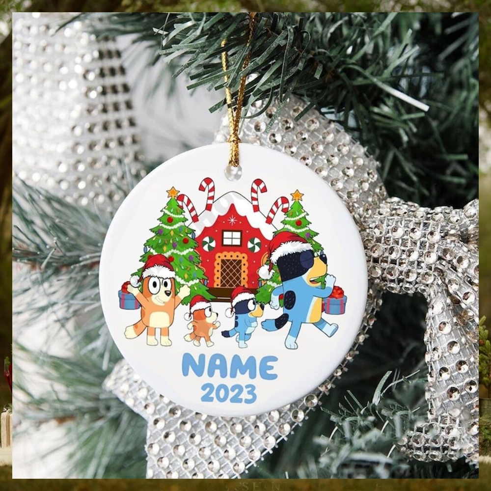 Family Bluey Dog Christmas Ornament, Bluey Christmas Tree Decorations Family Bluey Dog Christmas Ornament, Bluey Christmas Tree Decorations