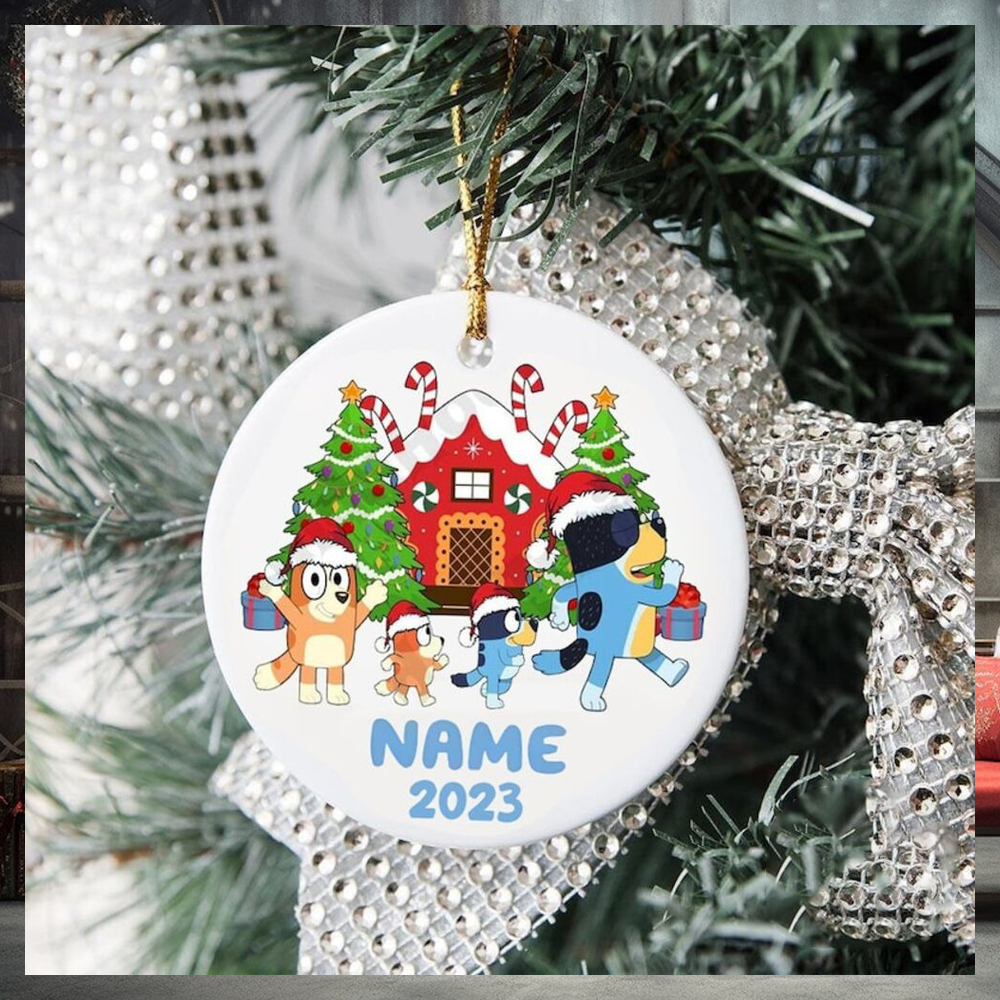 Family Bluey Dog Christmas Ornament, Bluey Christmas Tree Decorations Family Bluey Dog Christmas Ornament, Bluey Christmas Tree Decorations