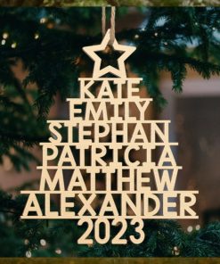 Family Christmas Tree   Family Personalized Custom Ornament   Wood Custom Shaped   Christmas Gift For Family Members