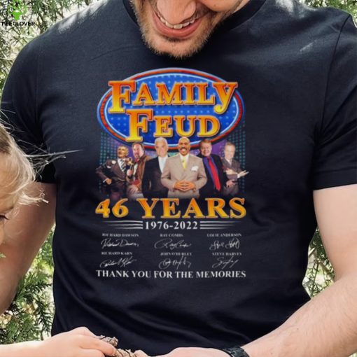 Family Feud 46 years 1976 2022 thank you for the memories signatures shirt