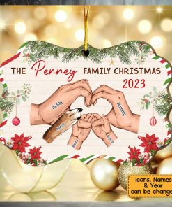 Family Hands Personalized Wooden Christmas Ornament Gift For FamilyFamily Hands Personalized Wooden Christmas Ornament Gift For Family