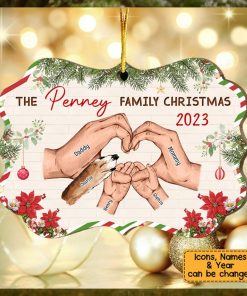 Family Hands Personalized Wooden Christmas Ornament Gift For FamilyFamily Hands Personalized Wooden Christmas Ornament Gift For Family