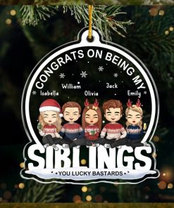 Family Means The World To Me   Family Personalized Custom Ornament   Acrylic Snow Globe Shaped   Christmas Gift For Siblings, Brothers, Sisters, Cousins, Friends, Coworkers