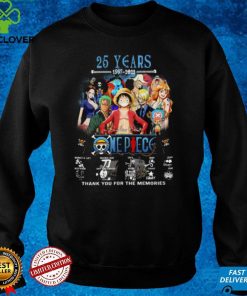 Fan made 25 Years 1997 2022 One Piece Signatures Thank You For The Memories Shirt