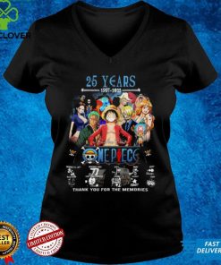 Fan made 25 Years 1997 2022 One Piece Signatures Thank You For The Memories Shirt