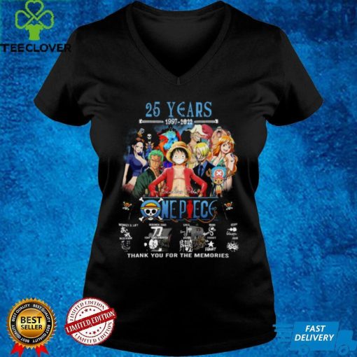 Fan made 25 Years 1997 2022 One Piece Signatures Thank You For The Memories Shirt