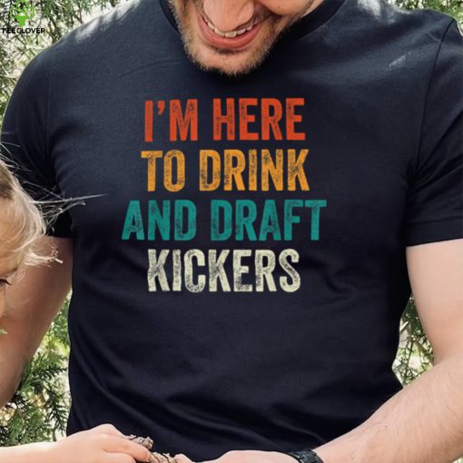Fantasy Football Party Drink Draft Kickers Funny Sport Retro T Shirt (1)
