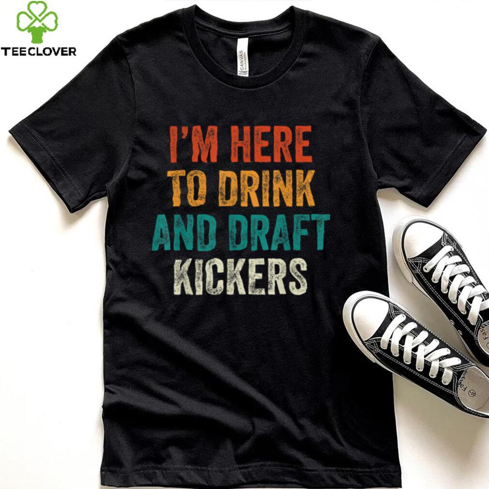 Fantasy Football Party Drink Draft Kickers Funny Sport Retro T Shirt