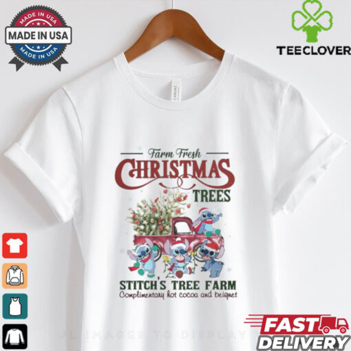 Farm fresh christmas trees stitch tree farm shirt