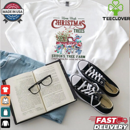 Farm fresh christmas trees stitch tree farm shirt