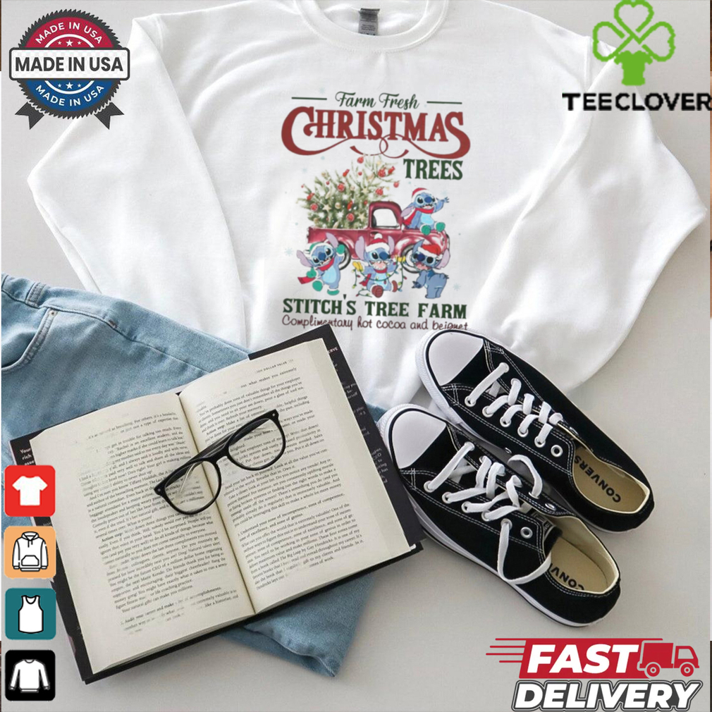 Farm fresh christmas trees stitch tree farm shirt Farm fresh christmas trees stitch tree farm shirt