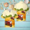 Farmall 340 Gas Tractor Hawaiian Shirt Tropical Beach