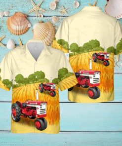 Farmall 340 Gas Tractor Hawaiian Shirt Tropical Beach