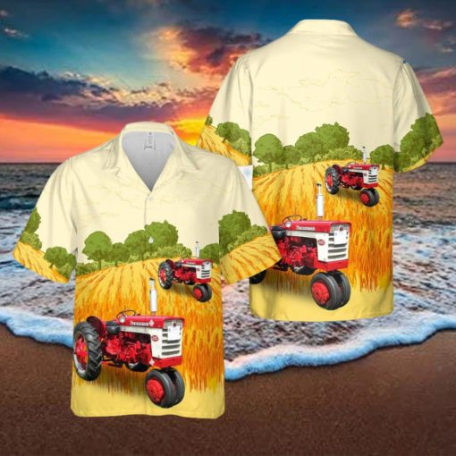 Farmall 340 Gas Tractor Hawaiian Shirt Tropical Beach