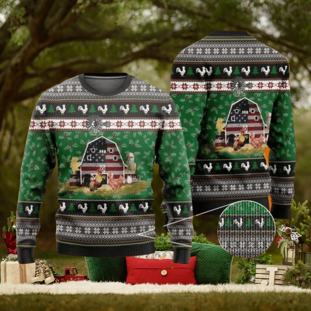 Farming Chickens Ugly Christmas Sweater For Men & Women Farming Chickens Ugly Christmas Sweater For Men & Women