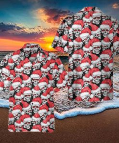 Fashionable Christmas Skulls Hawaiian Shirt