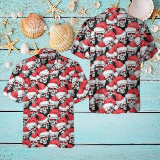 Fashionable Christmas Skulls Hawaiian Shirt