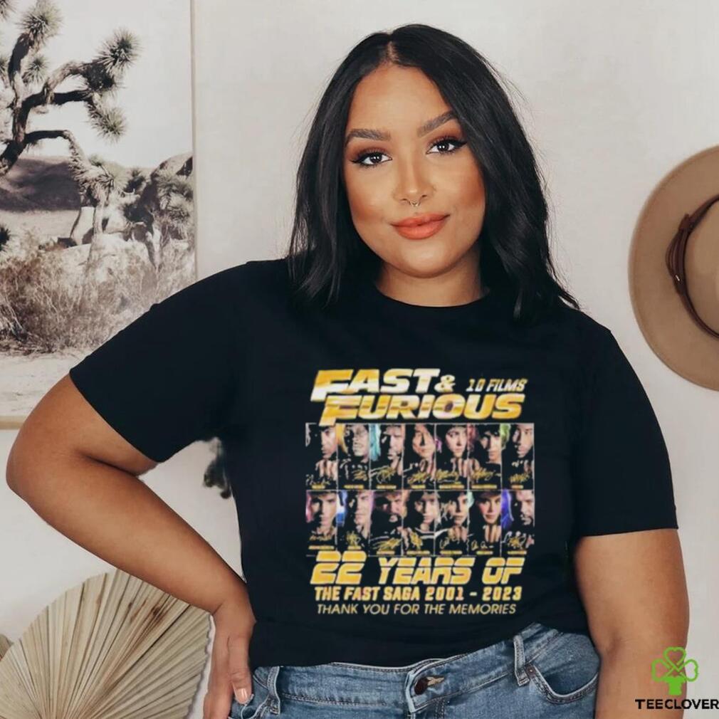 Fast & Furious 10 Films 22 Years Of The Fast Saga 2001 – 2023 Thank You For The Memories T Shirt Fast & Furious 10 Films 22 Years Of The Fast Saga 2001 – 2023 Thank You For The Memories T Shirt