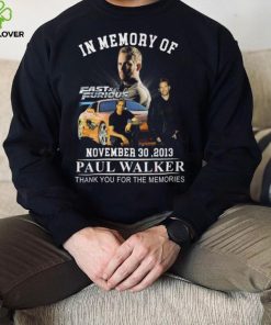 Fast & Furious November 30 ,2013 Paul Walker Thank You For The Memories T Shirt