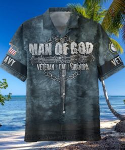 Father Day U.S. Navy Veterans Man Of God Hawaiian Shirt