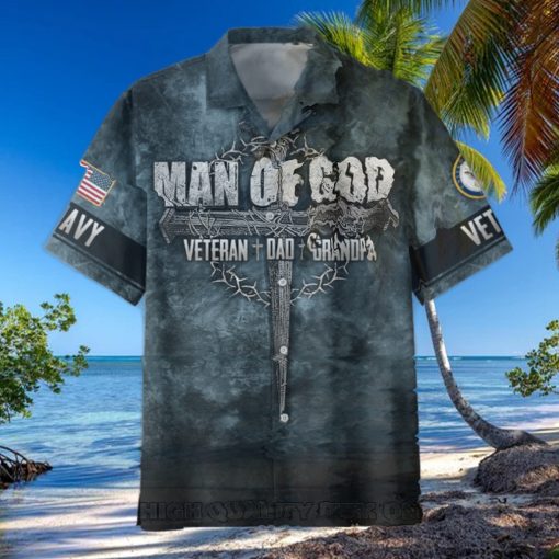 Father Day U.S. Navy Veterans Man Of God Hawaiian Shirt