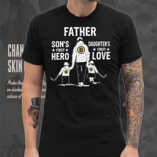 Father son’s first hero daughter’s first love Boston Bruins hockey logo hoodie, sweater, longsleeve, shirt v-neck, t-shirt