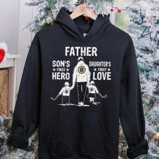 Father son’s first hero daughter’s first love Boston Bruins hockey logo hoodie, sweater, longsleeve, shirt v-neck, t-shirt