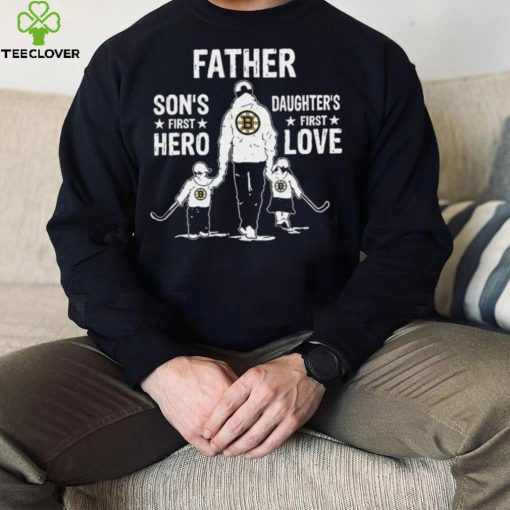 Father son’s first hero daughter’s first love Boston Bruins hockey logo hoodie, sweater, longsleeve, shirt v-neck, t-shirt