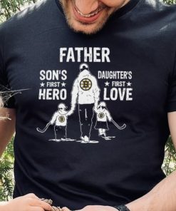 Father son’s first hero daughter’s first love Boston Bruins hockey logo hoodie, sweater, longsleeve, shirt v-neck, t-shirt