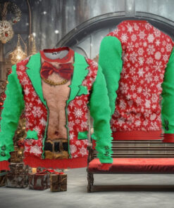 Faux Real Realistic Ugly Christmas Sweater