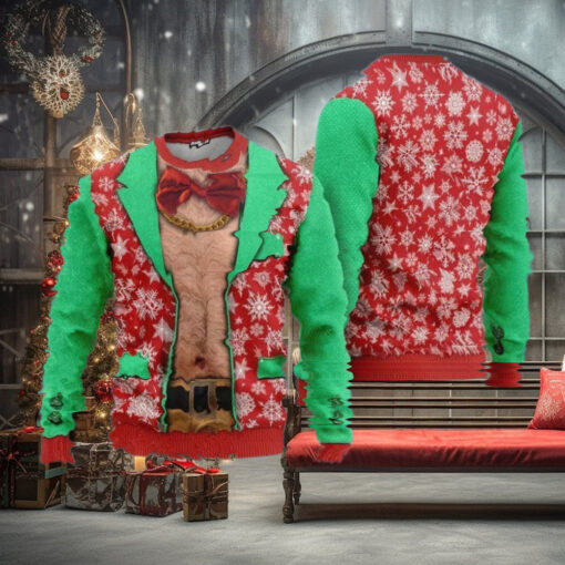 Faux Real Realistic Ugly Christmas Sweater
