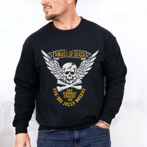Fear The Bones Angel Of Death Jolly Rogers Navy Midshipmen Shirt