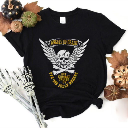 Fear The Bones Angel Of Death Jolly Rogers Navy Midshipmen Shirt