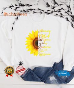 February Girls 1964 Shirt Sunflower 58th Birthday Gifts T Shirt