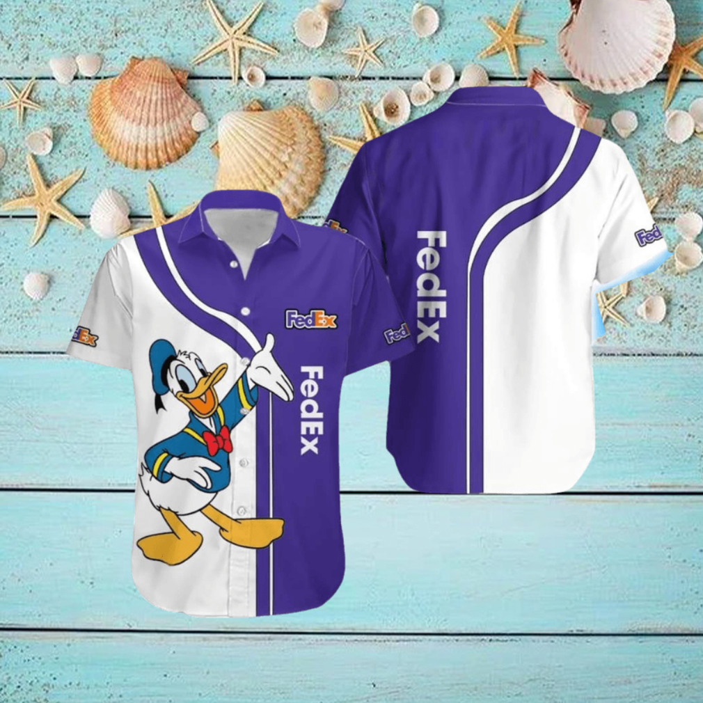 FedEx Logo Brand Donald Duck Hawaiian Shirt Gift Summer FedEx Logo Brand Donald Duck Hawaiian Shirt Gift Summer