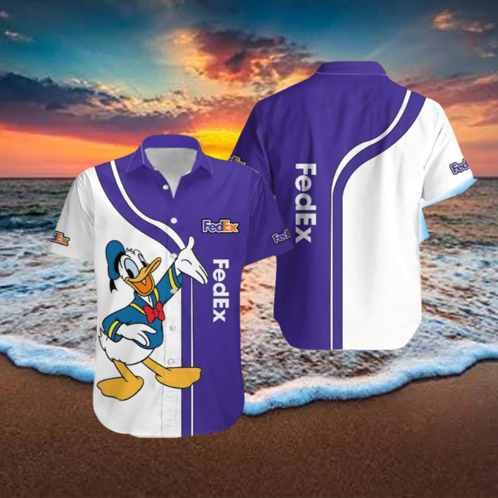 FedEx Logo Brand Donald Duck Hawaiian Shirt Gift Summer FedEx Logo Brand Donald Duck Hawaiian Shirt Gift Summer