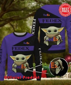 Fedex Baby Yoda With Logo Ugly Christmas Sweater