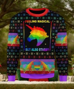 Feeling Magical But Also Stabby Ugly Christmas Sweater