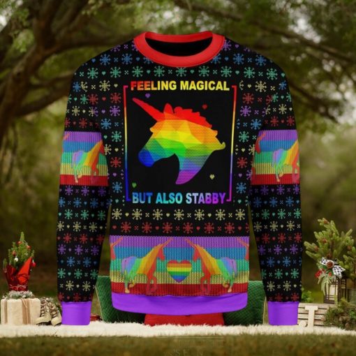 Feeling Magical But Also Stabby Ugly Christmas Sweater
