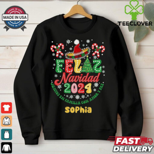 Feliz Navidad 2024, Juntos En Familia Con Amor Y Paz, Spanish Merry Christmas Shirt