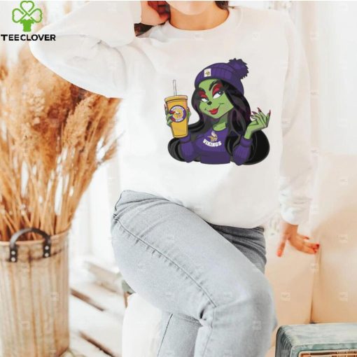 Female Grinch Minnesota Vikings Football Drink Coffee Shirt