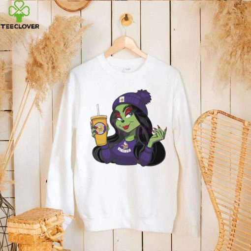 Female Grinch Minnesota Vikings Football Drink Coffee Shirt