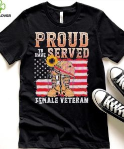 Female Veteran 4th Of July Vintage American Flag shirt