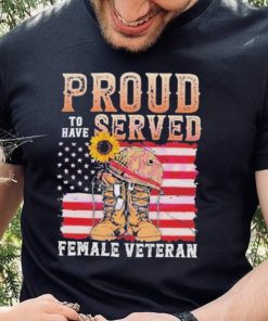 Female Veteran 4th Of July Vintage American Flag shirt