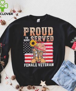 Female Veteran 4th Of July Vintage American Flag shirt